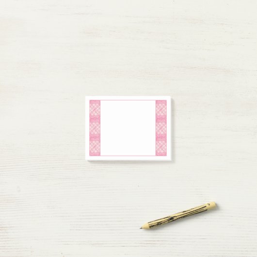 ROZE HART QUILT 4x3 Post Het Notitieblok Post-it® Notes (Op bureau)