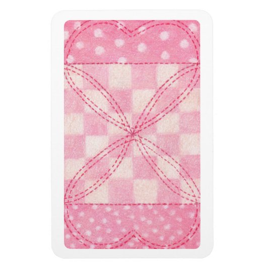 ROZE HART QUILT 4x6 Flexibele Magneet (Verticaal)