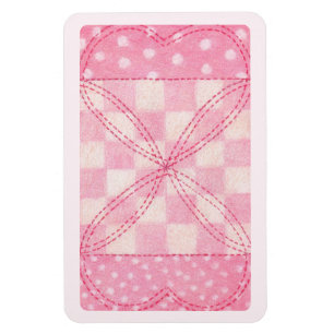 ROZE HART QUILT 4x6 Flexibele Magneet / Roze