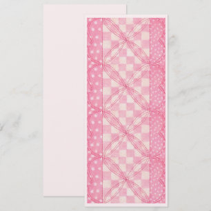 ROZE HART QUILT 4x9.25 Kaart / Roze / Verticaal