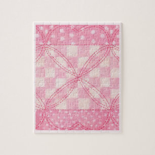 ROZE HART QUILT 8x10 Puzzel / Roze