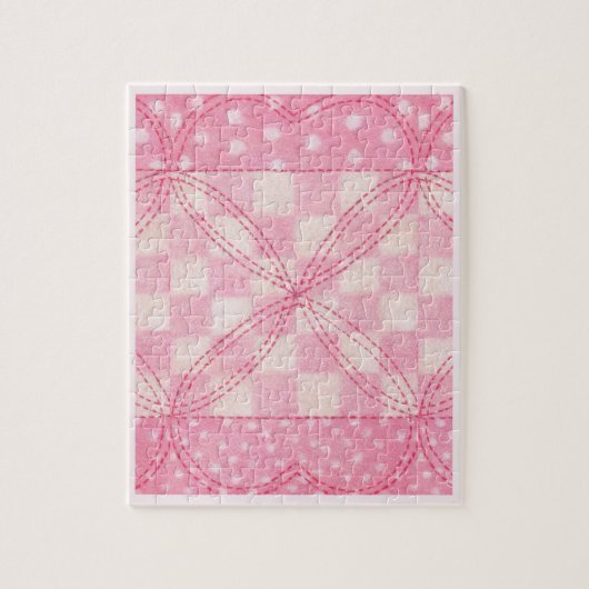 ROZE HART QUILT 8x10 Puzzel / Roze (Verticaal)
