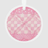 ROZE HART QUILT Acryl Circle Ornament (achterkant)