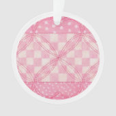 ROZE HART QUILT Acryl Circle Ornament (voorkant)