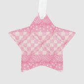 ROZE HART QUILT Acryl Star Ornament (achterkant)