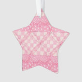 ROZE HART QUILT Acryl Star Ornament (voorkant)