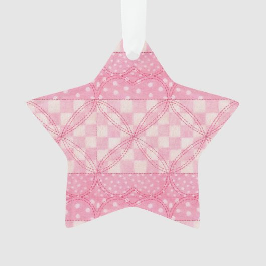 ROZE HART QUILT Acryl Star Ornament (voorkant)