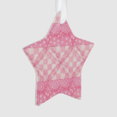 ROZE HART QUILT Acryl Star Ornament (voorkant)