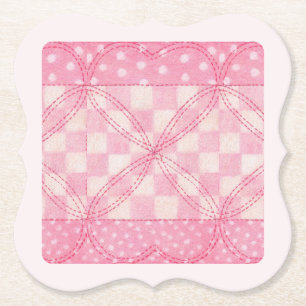 ROZE HART QUILT Bracket Papieren Onderzetters / Ro
