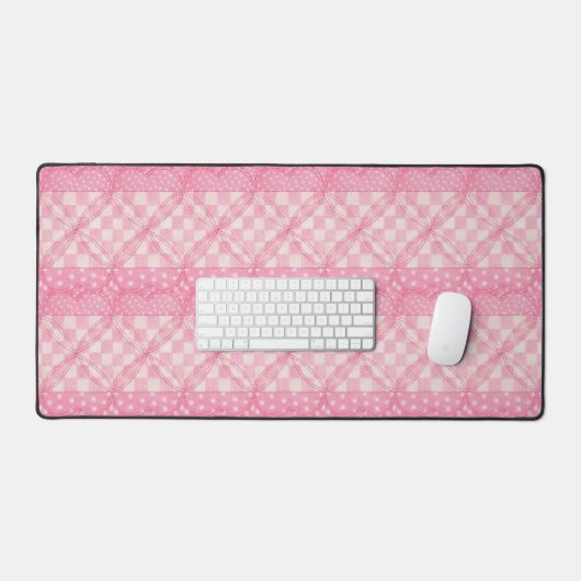 ROZE HART QUILT Desk Mat / Kleinschalige (Keyboard & Muis)
