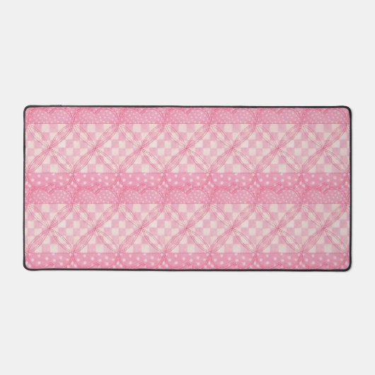 ROZE HART QUILT Desk Mat / Kleinschalige (Voorkant)