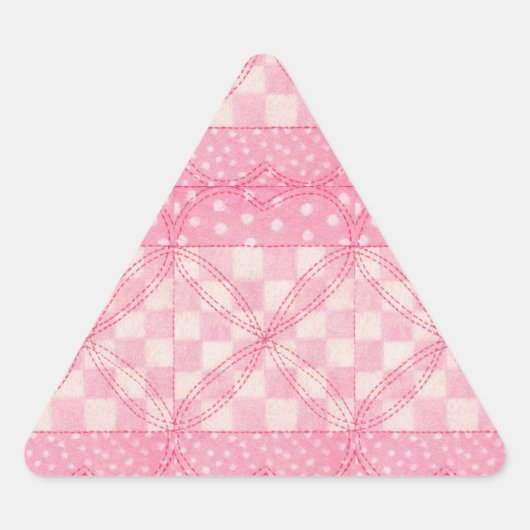 ROZE HART QUILT Driehoek Stickers (Voorkant)