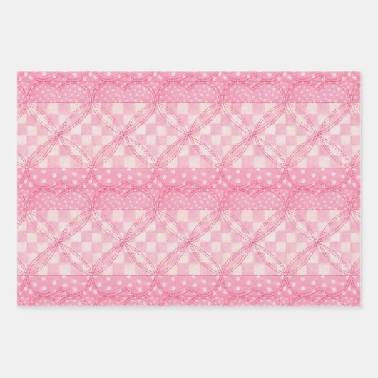 ROZE HART QUILT Flat Sheet Wrapping Paper (Voorkant 3)