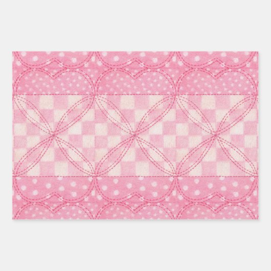 ROZE HART QUILT Flat Sheet Wrapping Paper (Voorkant)