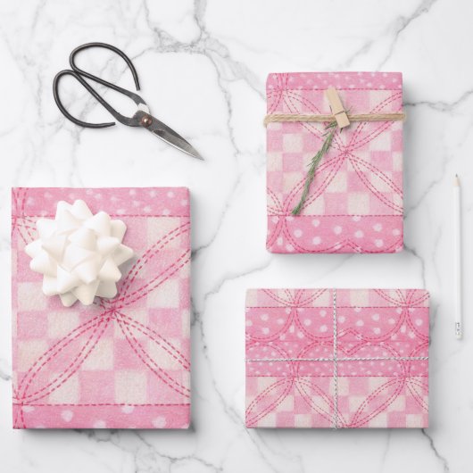 ROZE HART QUILT Flat Sheet Wrapping Paper (Voorkant)
