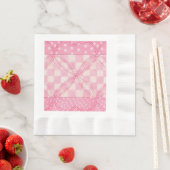 ROZE HART QUILT Gecoineerde lunch papier servetten (Insitu)
