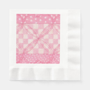 ROZE HART QUILT Gecoineerde lunch papier servetten