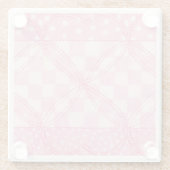ROZE HART QUILT Glas Onderzetter / Roze (Achterkant)