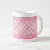 ROZE HART QUILT Grote witte Mok (Voorkant rechts)