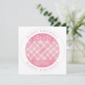 ROZE HART QUILT "Happy Birthday" Flat Kaart (Staand voorkant)