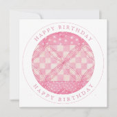 ROZE HART QUILT "Happy Birthday" Flat Kaart (Voorkant)