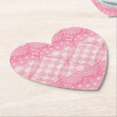 ROZE HART QUILT Hart Papier Onderzetters (Gekanteld)