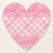 ROZE HART QUILT Hart Papier Onderzetters (Voorkant)