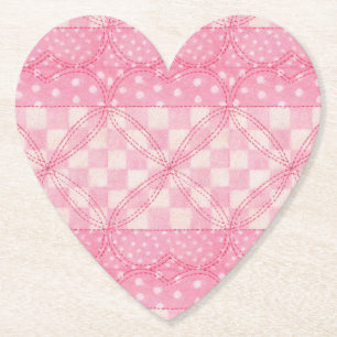 ROZE HART QUILT Hart Papier Onderzetters