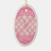 ROZE HART QUILT Keramisch Ovaal Ornament / Roze (Rechts)