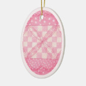 ROZE HART QUILT Keramisch Ovaal Ornament / Roze (Links)