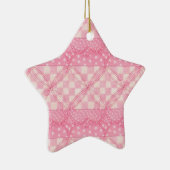 ROZE HART QUILT Keramische Star Ornament (Rechts)
