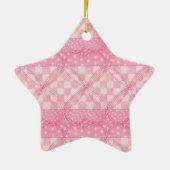ROZE HART QUILT Keramische Star Ornament (Achterkant)