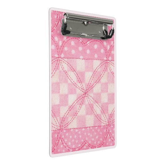 ROZE HART QUILT Mini Klembord / Roze (Schuin)