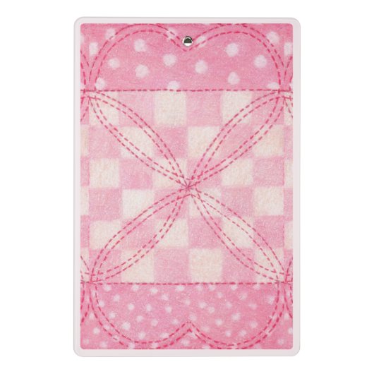 ROZE HART QUILT Mini Klembord / Roze (Achterkant)