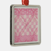 ROZE HART QUILT Premium Square Ornament (Rechts)