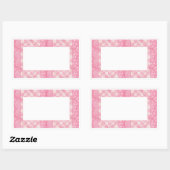 ROZE HART QUILT Rechthoek Matte Stickers (Vel)