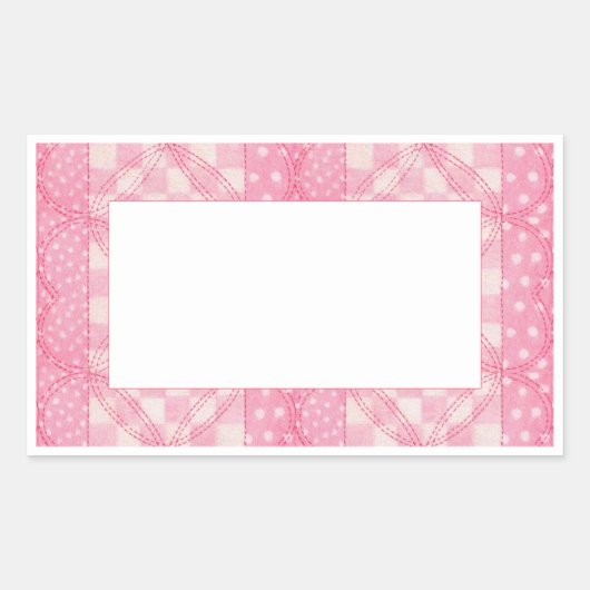 ROZE HART QUILT Rechthoek Matte Stickers (Voorkant)