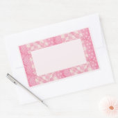 ROZE HART QUILT Rechthoek Matte Stickers / Roze (Envelop)