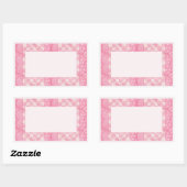 ROZE HART QUILT Rechthoek Matte Stickers / Roze (Vel)