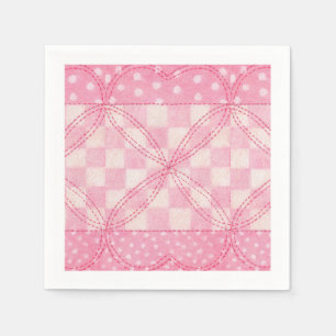 ROZE HART QUILT Standaard Cocktail Papier Servette Servet