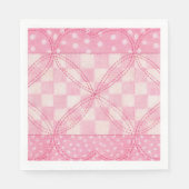 ROZE HART QUILT Standaard Luncheon Papier Servette Servet (Voorkant)