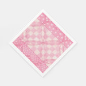 ROZE HART QUILT Standaard Luncheon Papier Servette Servet (Hoek)