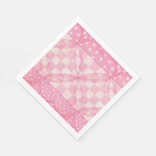 ROZE HART QUILT Standaard Luncheon Papier Servette Servet (Hoek)