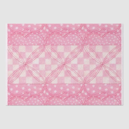 ROZE HART QUILT Tissue Paper / Roze Tissuepapier (Voorkant)