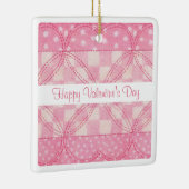 ROZE HART QUILT Valentijn Keramisch Sq. Keramische Keramisch Ornament (Rechts)