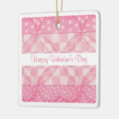 ROZE HART QUILT Valentijn Keramisch Sq. Keramische Keramisch Ornament (Links)