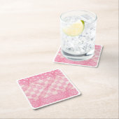 ROZE HART QUILT Vierkant Papier Onderzetters (Insitu)