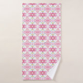 Roze Hart Rand, Aangepaste Valentijnsdag Gift Badhanddoek (Badhanddoek)