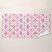 Roze Hart Rand, Aangepaste Valentijnsdag Gift Badhanddoek (Badhanddoek)