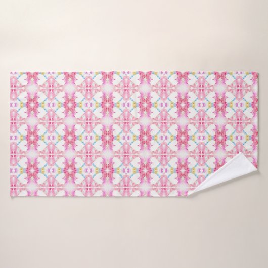 Roze Hart Rand, Aangepaste Valentijnsdag Gift Badhanddoek (Badhanddoek)